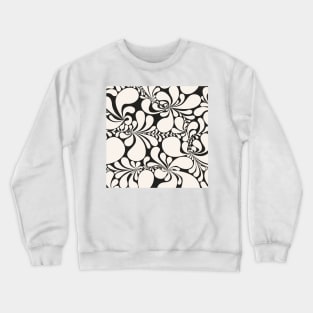 Groovy Folk Flowers / Retro Floral Decor on Charcoal Crewneck Sweatshirt